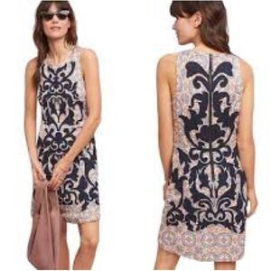 ANTHROPOLOGIE x Vanessa Virginia Owen Embroidered Linen Blend Dress Size 12